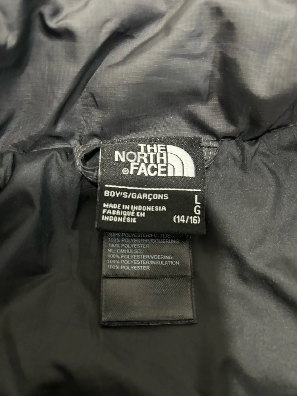 The North Face Boys size Large 14/16 gray puffer insulated winter Jacket